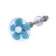 Turquoise Flower Engraved Glass Wardrobe Knobs